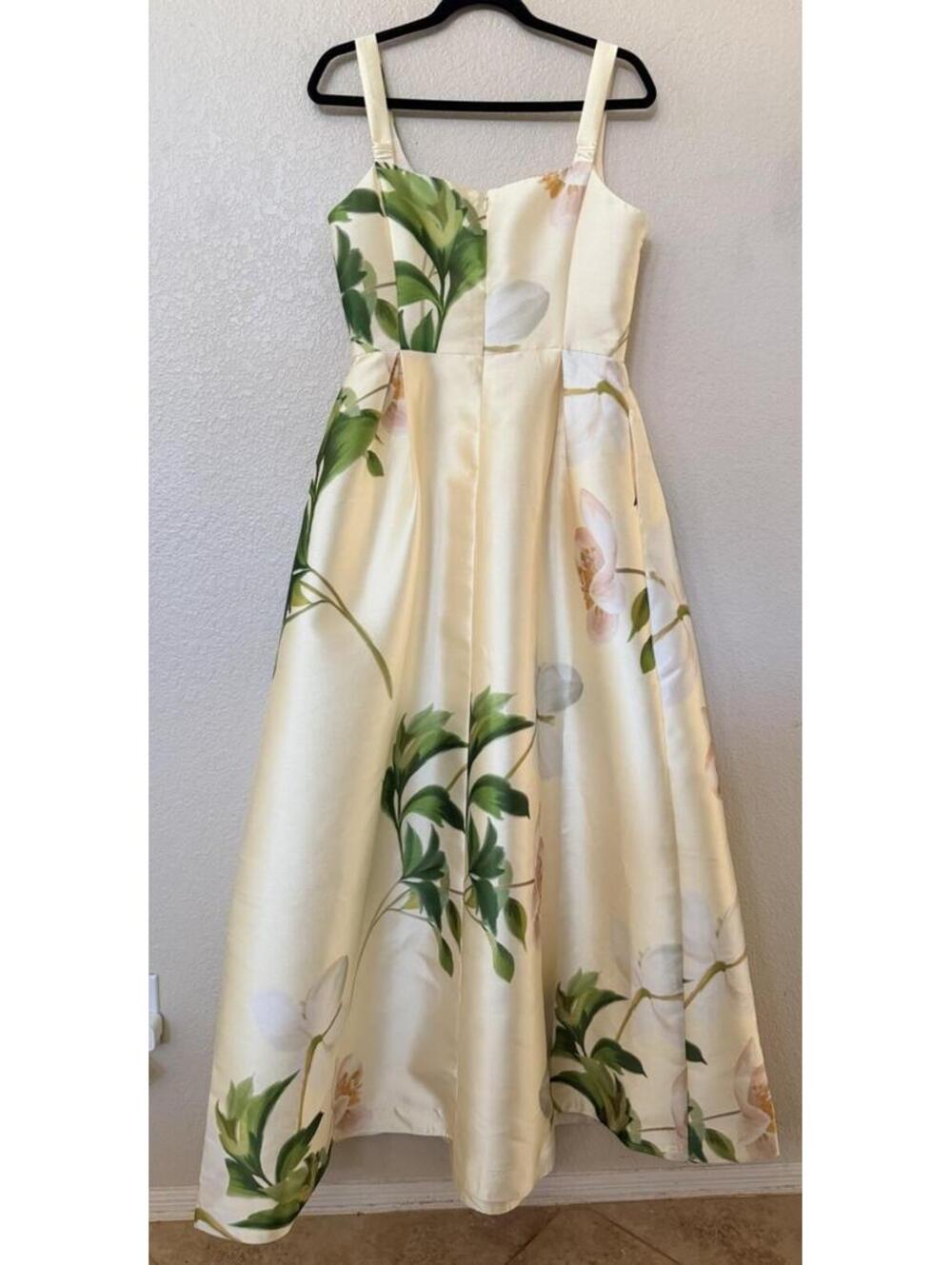 New Julia Jordan Floral Mikado Fit & Flare Gown In Yellow Multi Size 8 $248 - Picture 9 of 14